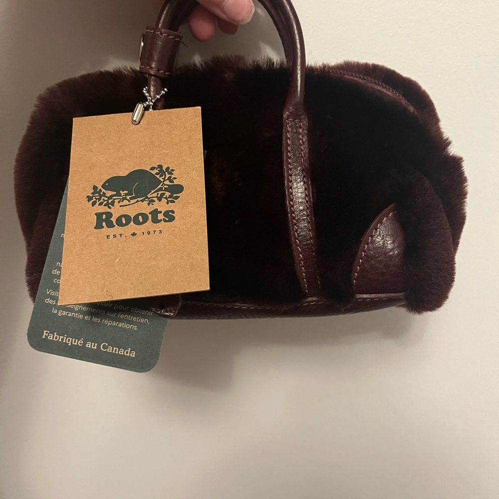 Roots Women's Burgundy Fur Handbag